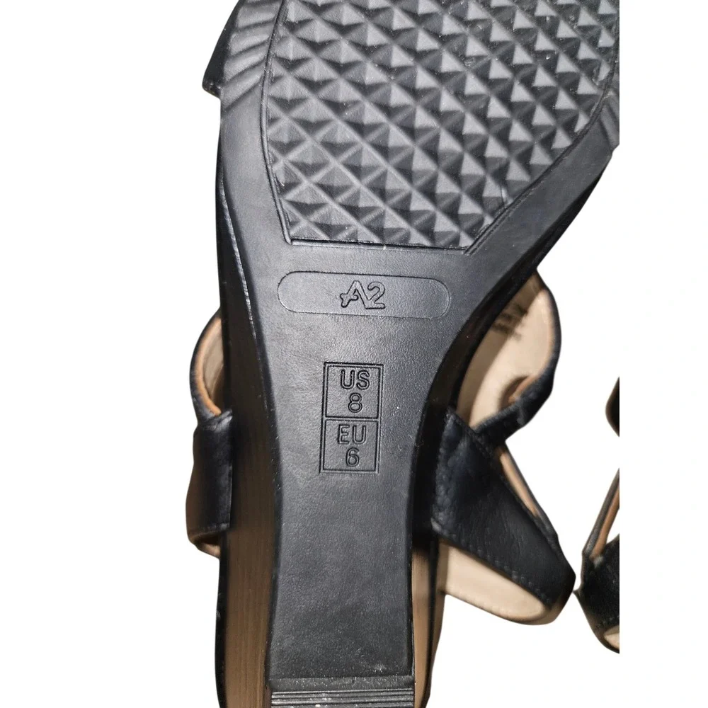 A2 by Aerosoles‎ Black Wedge Sandals Women 8